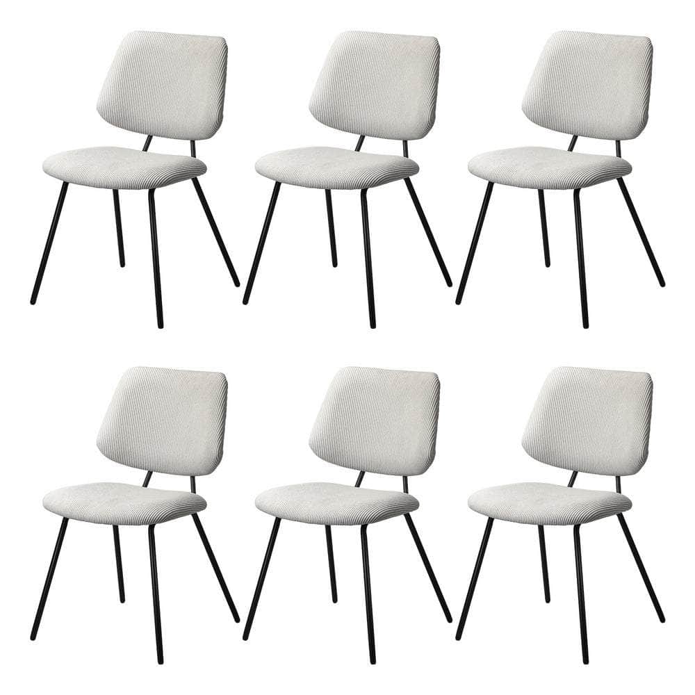 6x Dining Chair Vintage Retro Polyester Padded Dark Grey