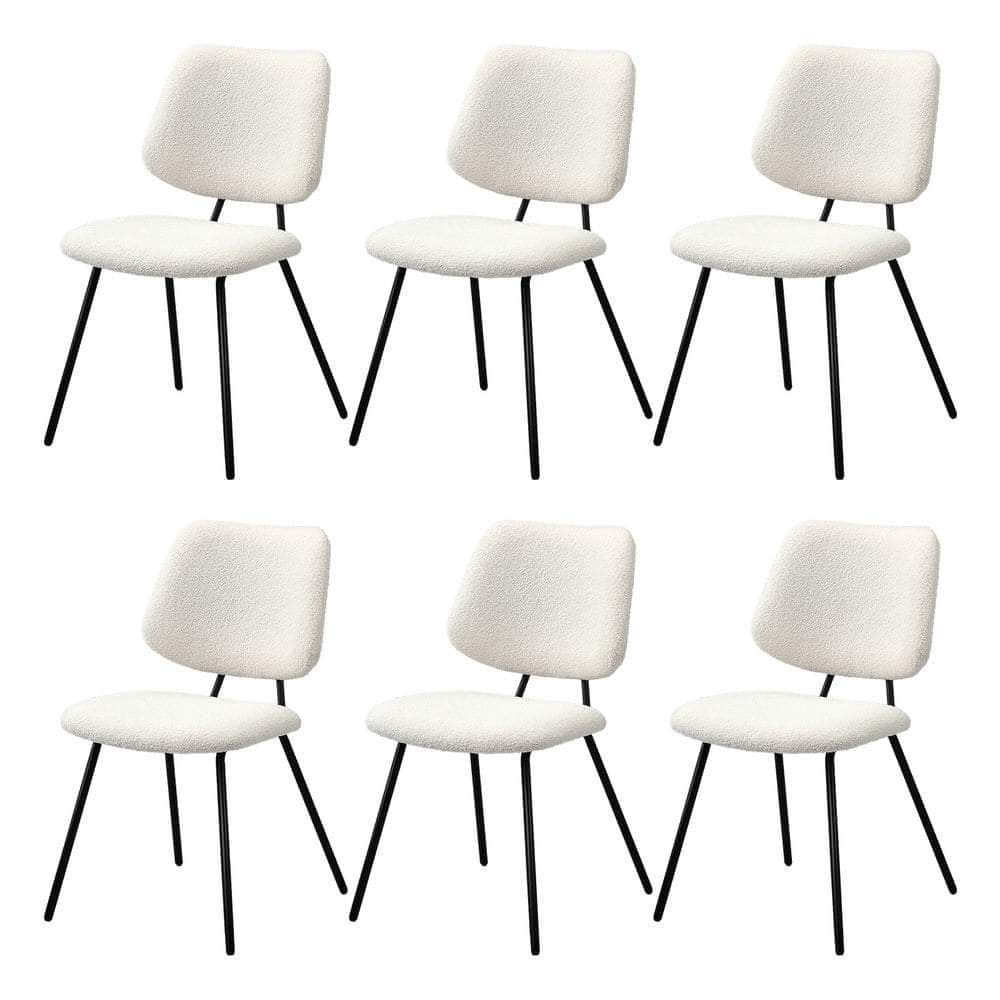 6x Dining Chair Vintage Retro Polyester Padded Dark Grey