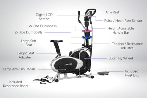 7-In-1 Elliptical Cross Trainer And Exercise Bike