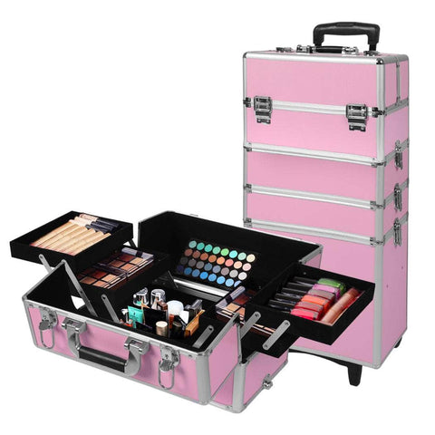 7-In-1 Professional makeup trolley Pink