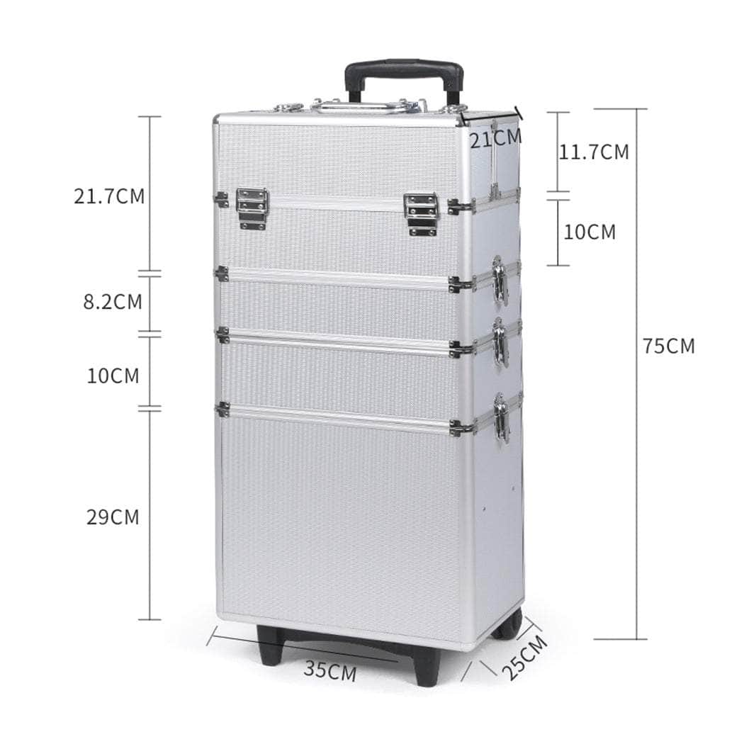 7-In-1 Professional makeup trolley Silver