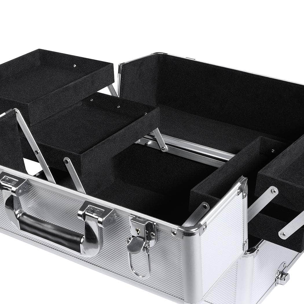 7-In-1 Professional makeup trolley Silver