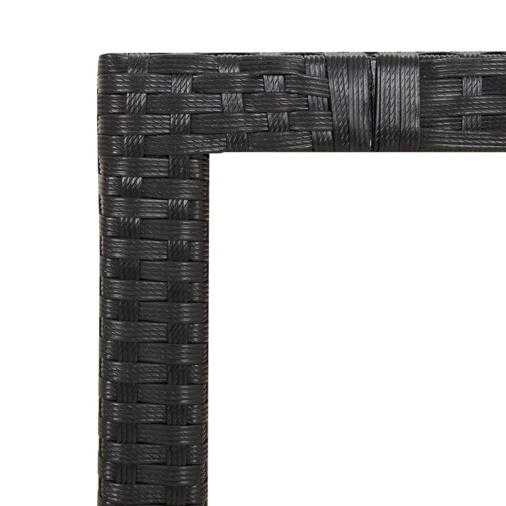 7 Pcs Garden Dining Set with Cushions Black Poly Rattan