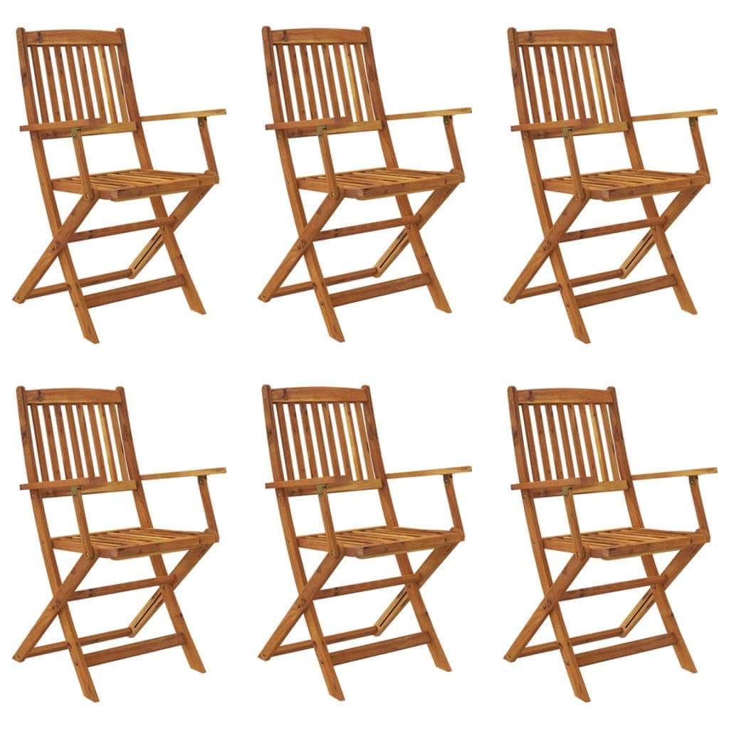 7 Piece Folding Outdoor Dining Set Solid Acacia Wood