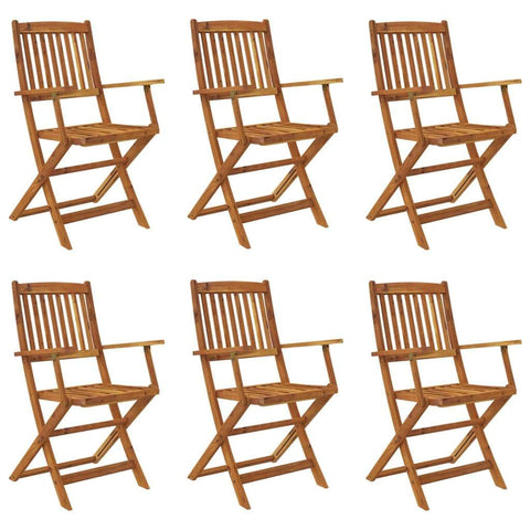 7 Piece Folding Outdoor Dining Set Solid Acacia Wood