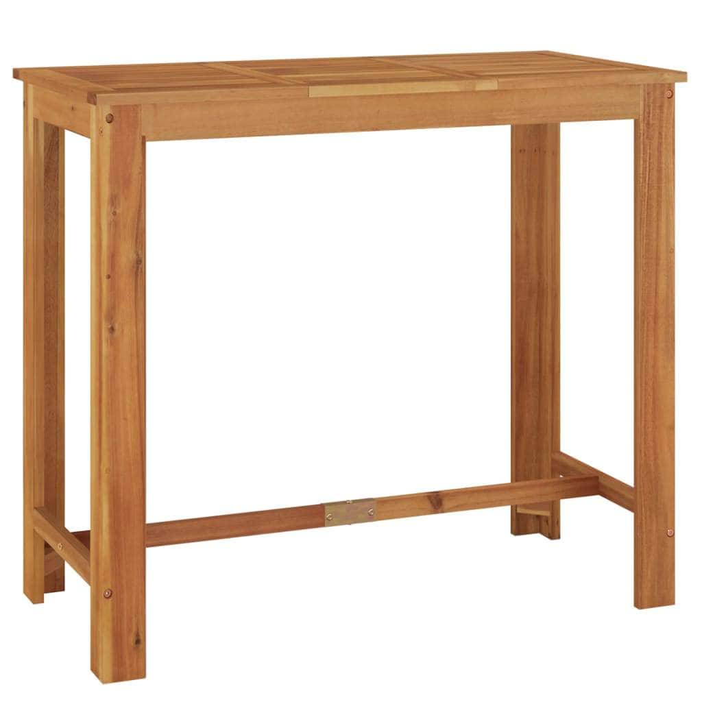 Wood finish - 7 Piece Garden Bar Set Grey Solid Wood Acacia