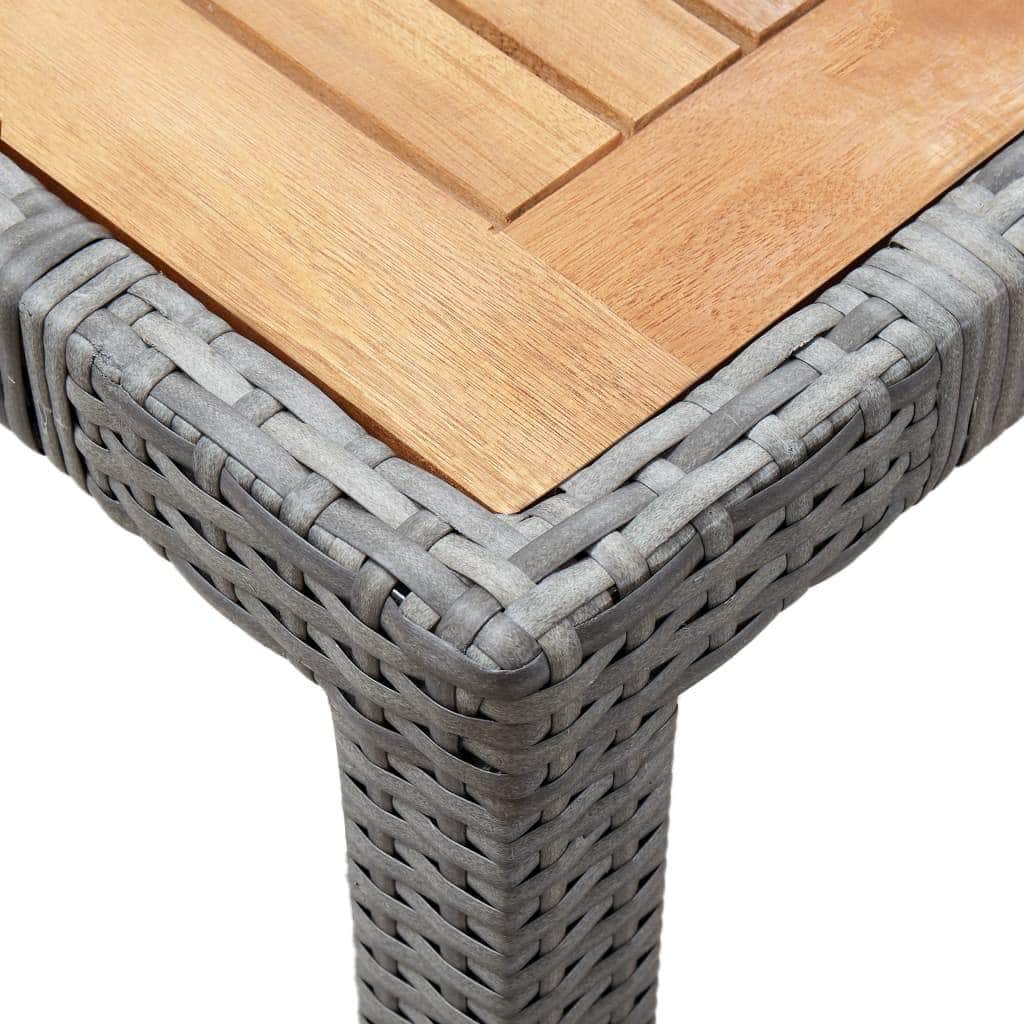 7 Piece Outdoor Dining Set with Cushions Poly Rattan Grey