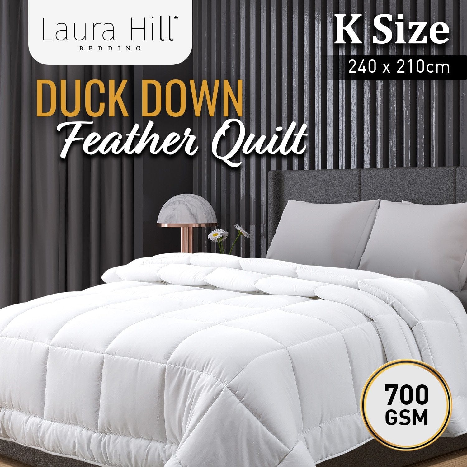 Queen - 700GSM Duck Down Feather Quilt Duvet Doona - Queen/King/Super King - photo 12