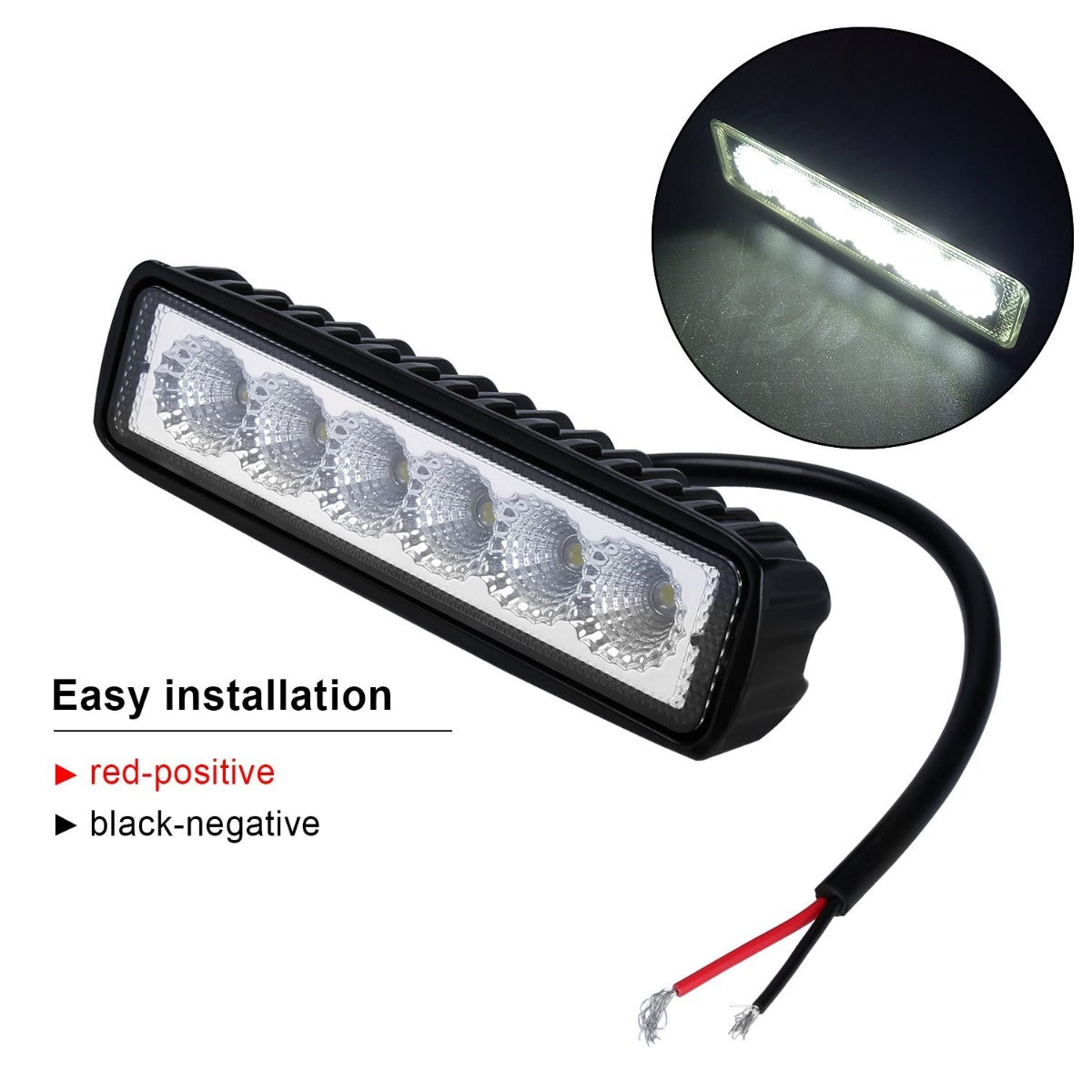 2 X 6" 18W Led Work Light Bar Flood Truck Offroad Mining Ute 4Wd