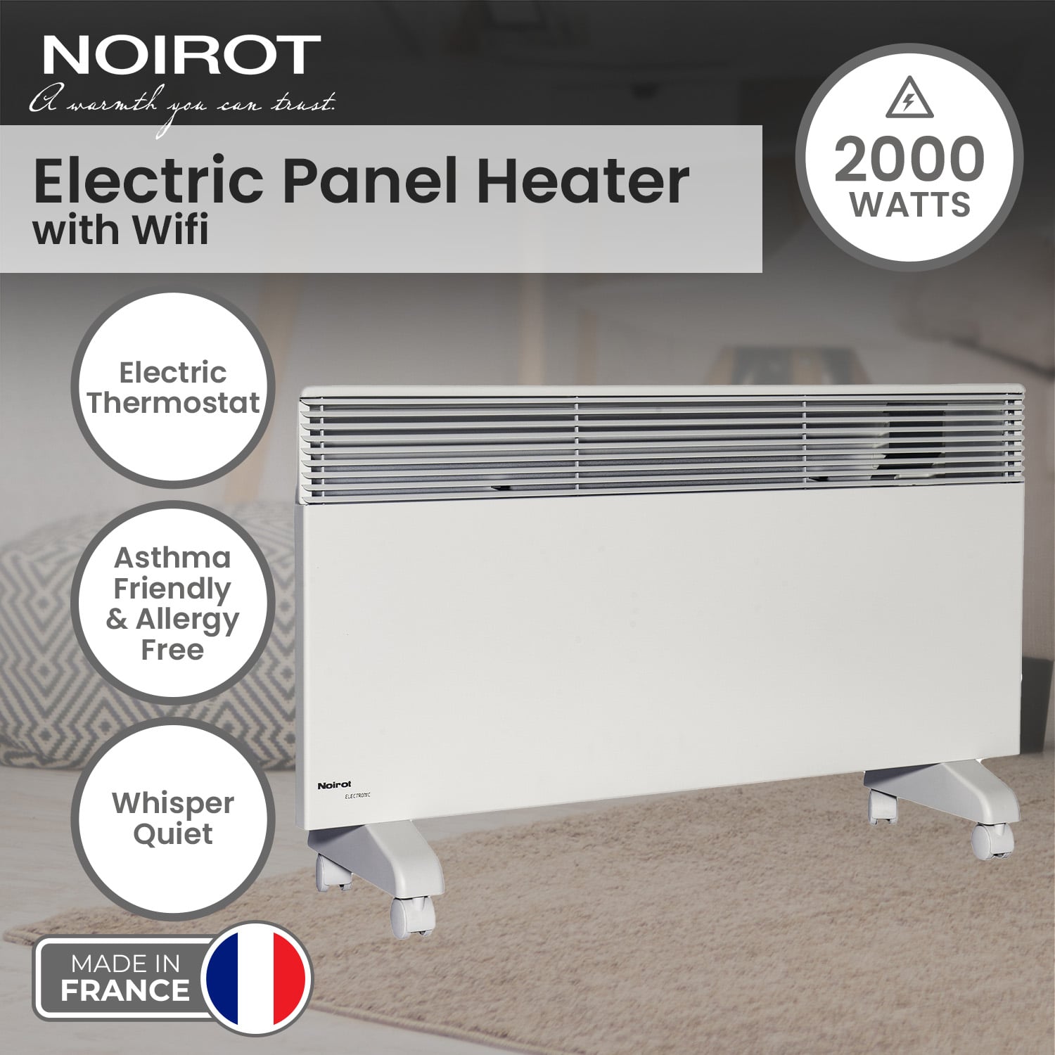 Electric Convection Heater White 100x745x440cm