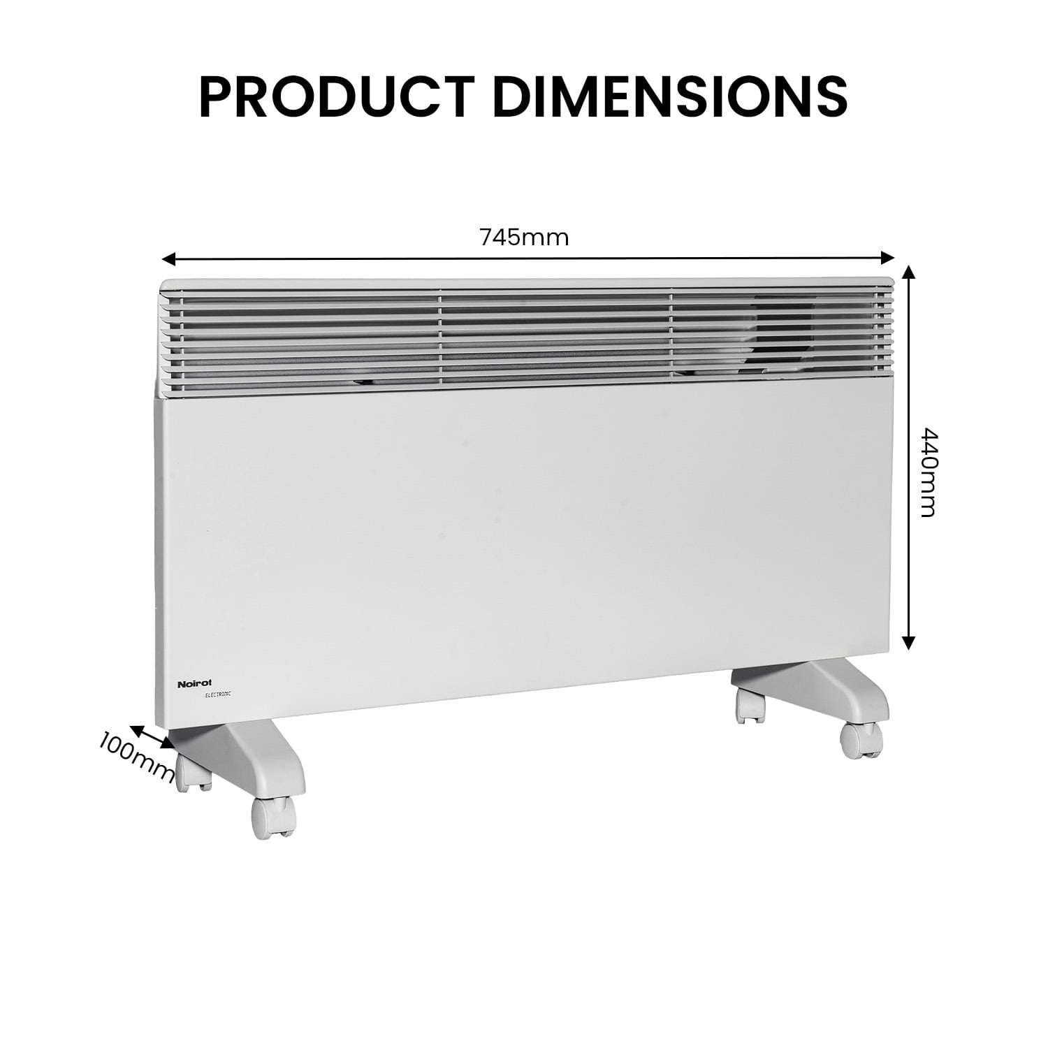 Electric Convection Heater White 100x745x440cm