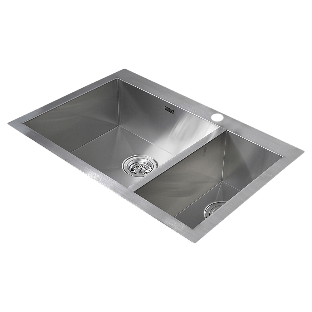 745x505mm Handmade Stainless Steel Topmount Kitchen Sink with Waste