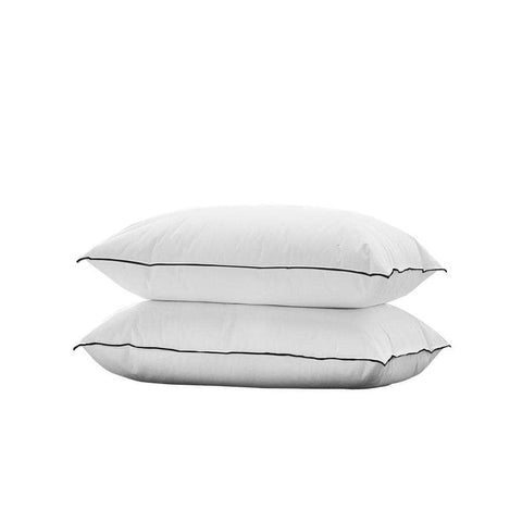 75 x 50cm Pillow with Duck Feather Standard Pillow Cotton Cover Twin Pack