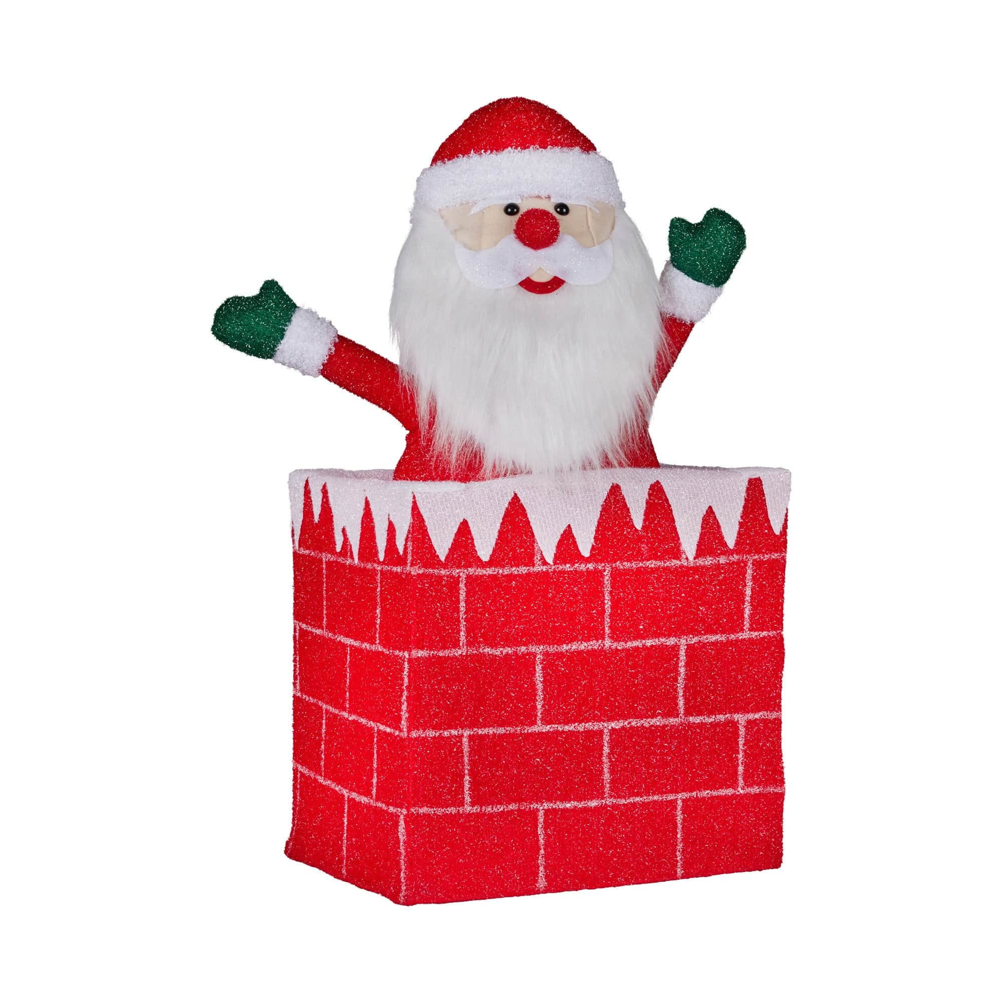 76cm Santa in Chimney Christmas Tree Warm White LED Lights Animated Decoration | White colour
