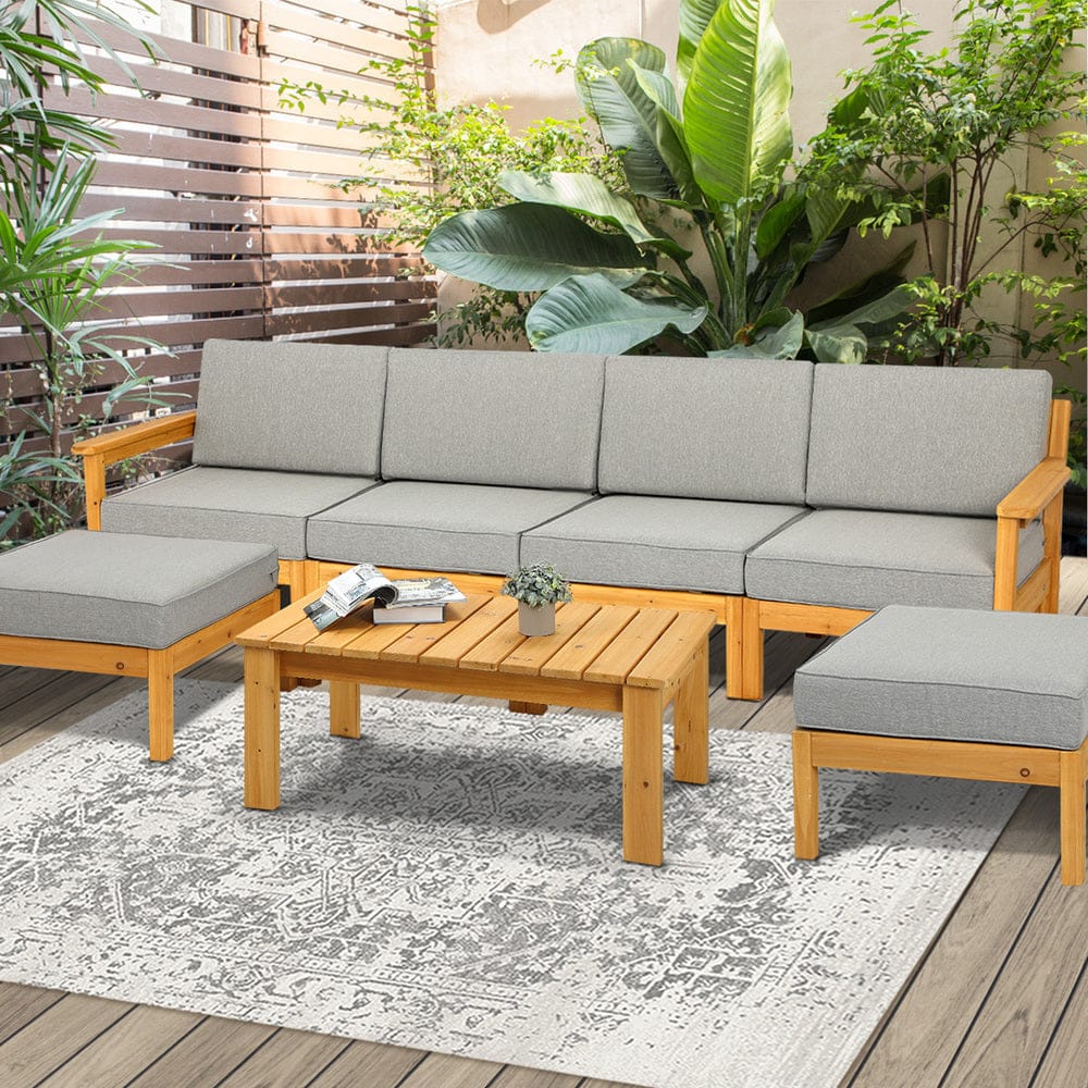 Outdoor Sofa Set Lounge Patio Set 7 Piece with Outdoor Sofa Set - photo 8