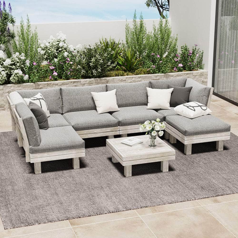 7PCS Outdoor Furniture Sofa Set Lounge Setting Garden