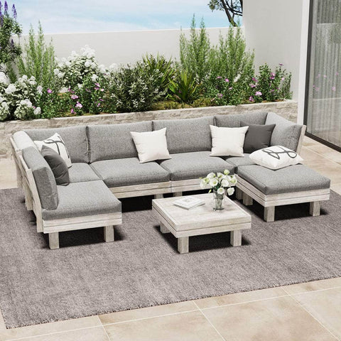 7PCS Outdoor Furniture Sofa Set Lounge Setting Garden