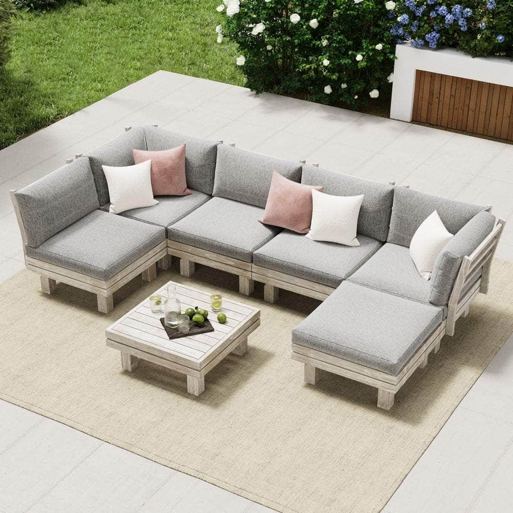 7PCS Outdoor Furniture Sofa Set Lounge Setting Garden