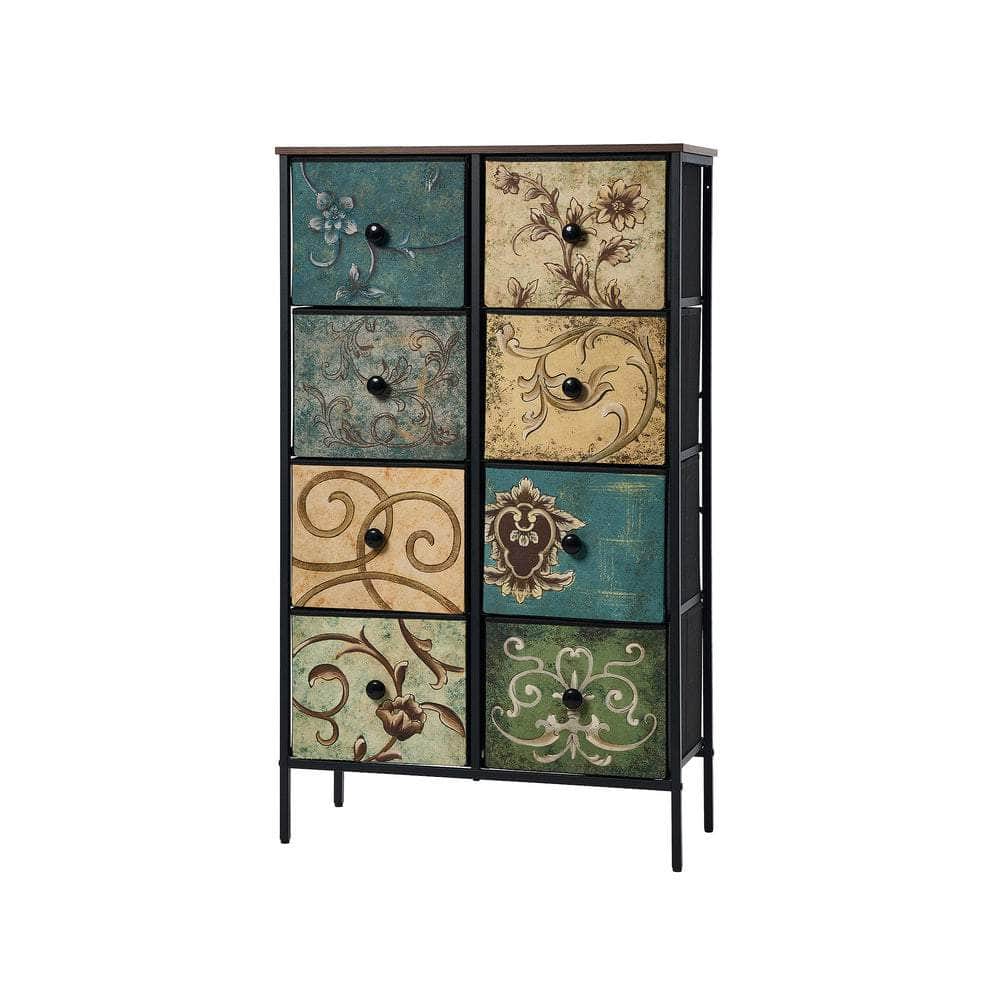 8 6 &9-Drawer Chest Fabric Tallboy Retro Vintage Dresser Bedroom Storage Organizer