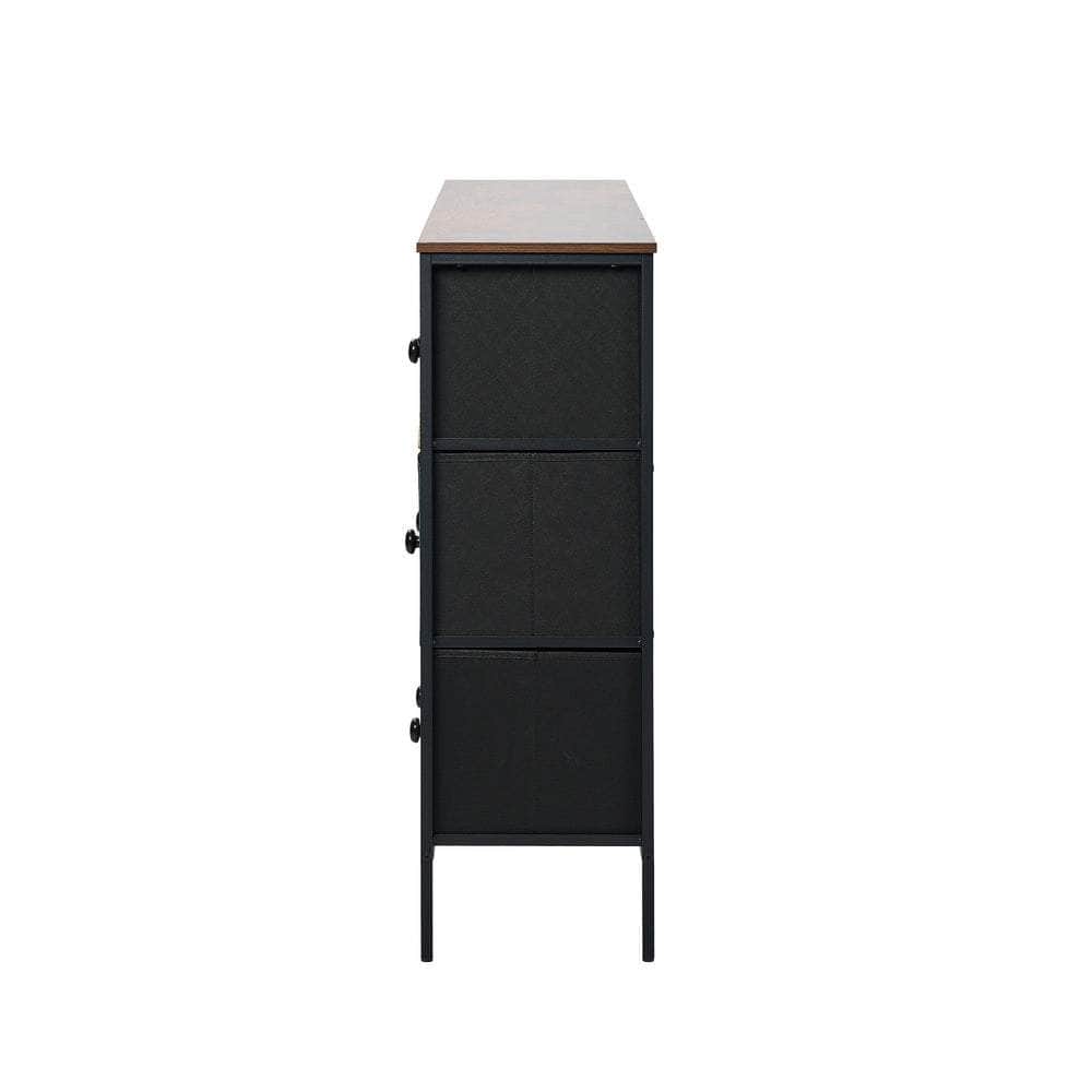 8 6 &9-Drawer Chest Fabric Tallboy Retro Vintage Dresser Bedroom Storage Organizer