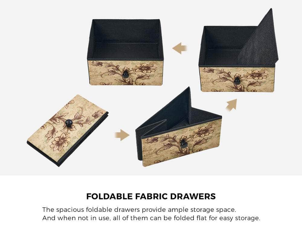 8 6 &9-Drawer Chest Fabric Tallboy Retro Vintage Dresser Bedroom Storage Organizer