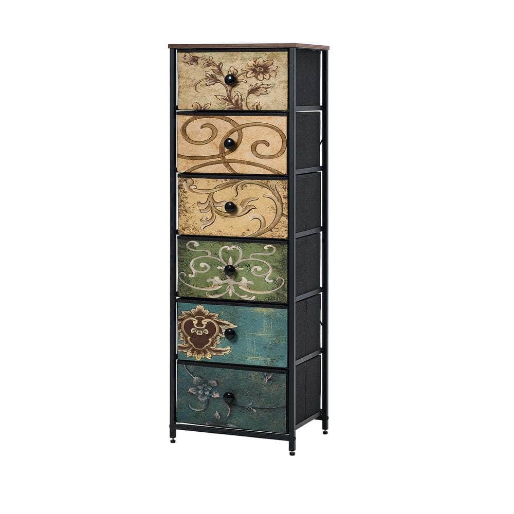 8 6 &9-Drawer Chest Fabric Tallboy Retro Vintage Dresser Bedroom Storage Organizer