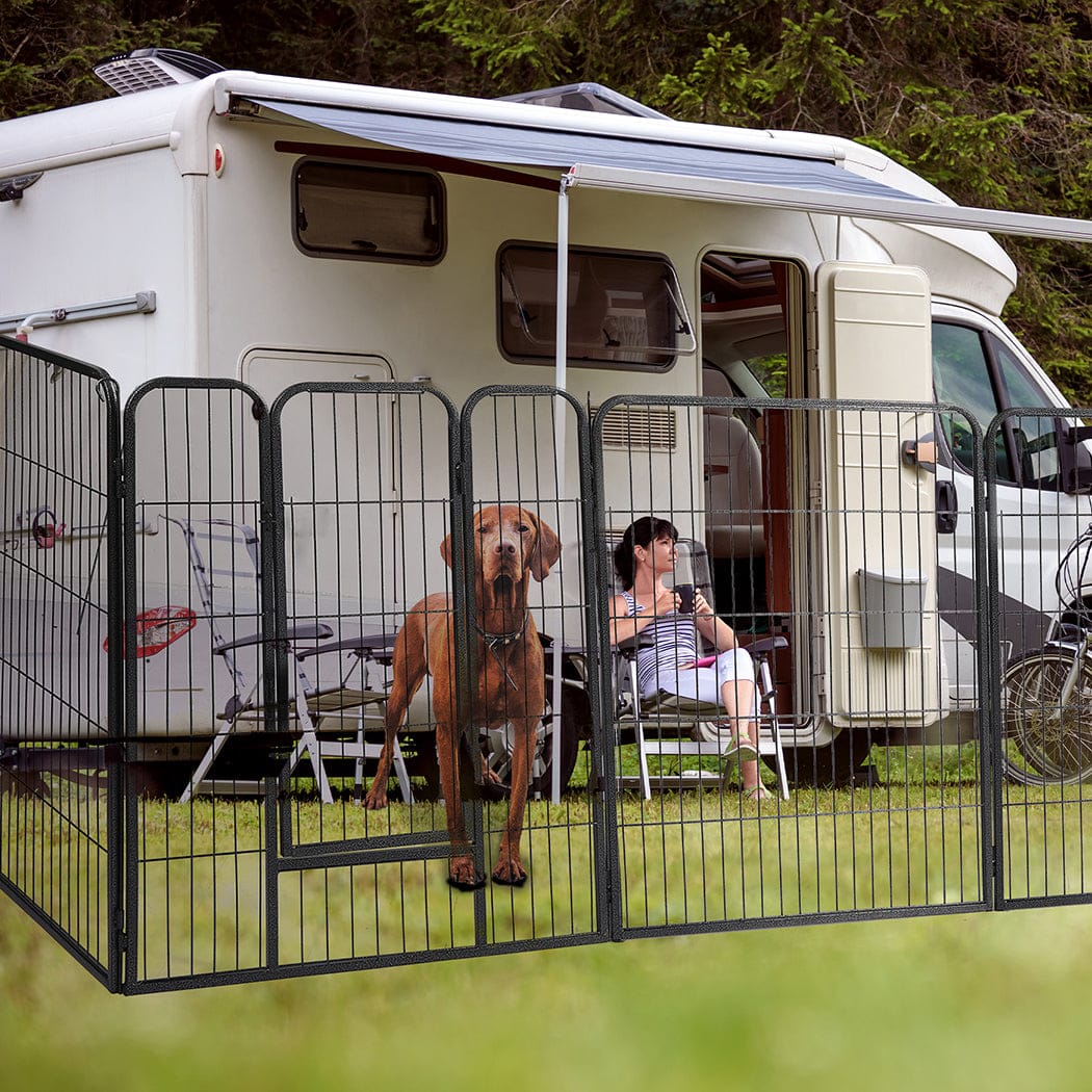 SC11+SC12 id - 8 Panel Pet Dog Playpen Puppy Exercise Cage Enclosure Fence Cat Play Pen 48'' - photo 10