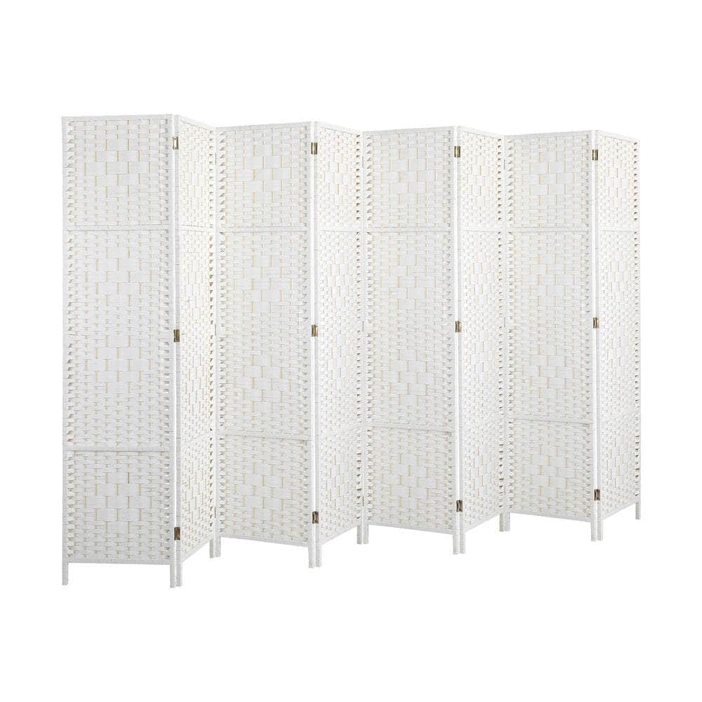8 Panel Room Divider Privacy Screen Brown