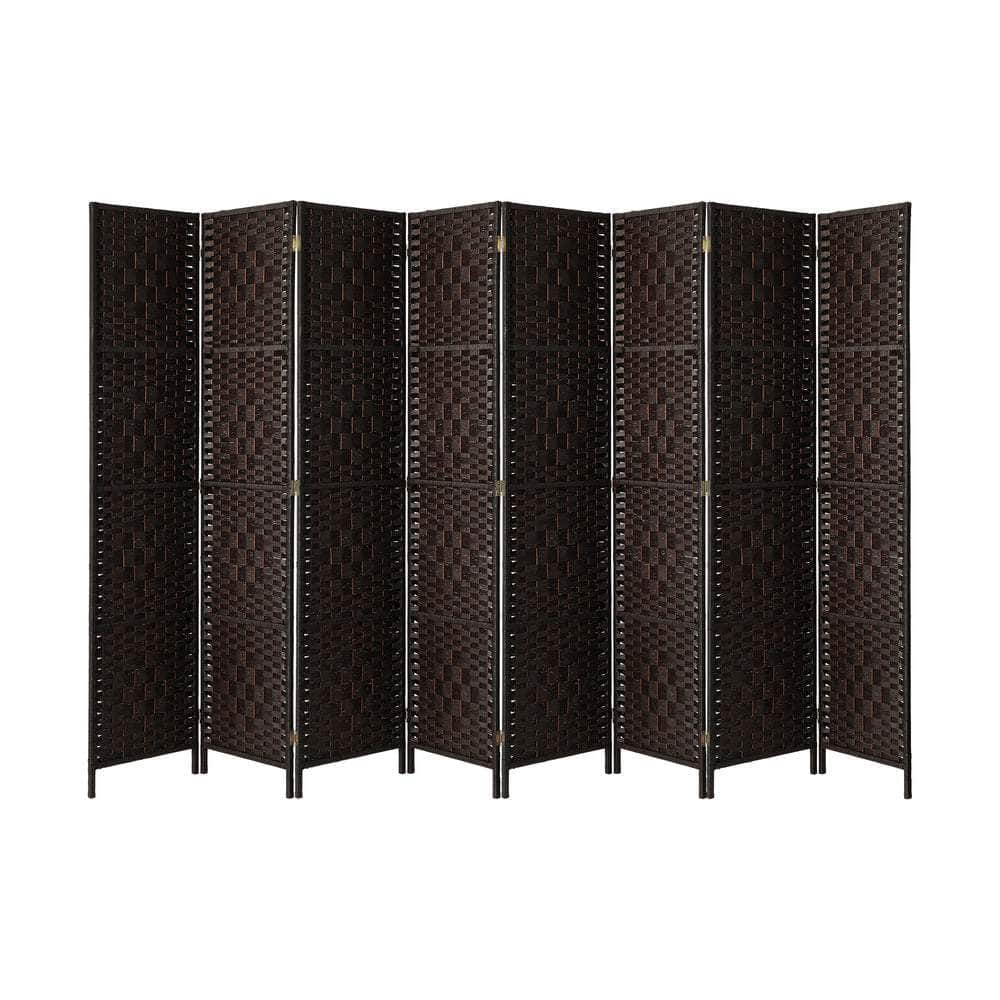 8 Panel Room Divider Privacy Screen Brown