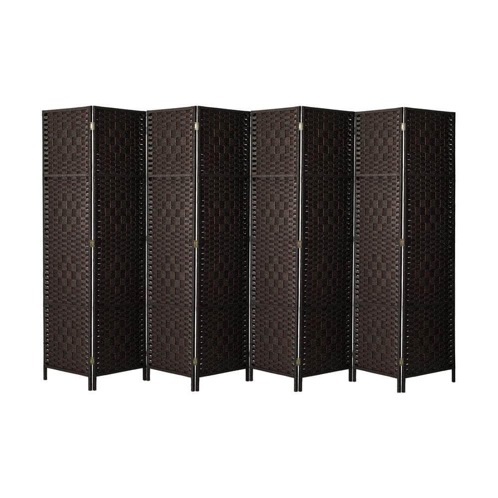 8 Panel Room Divider Privacy Screen Brown