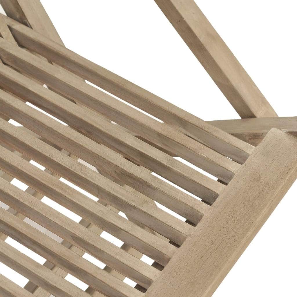 8-Piece Grey Teak Wood Folding Garden Chairs