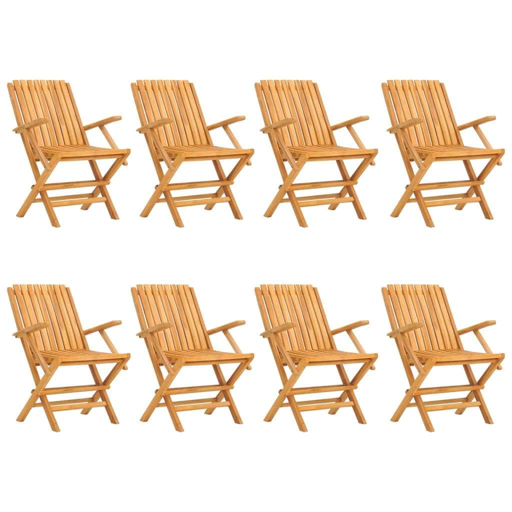 8-Piece Premium Teak Wood Folding Garden Chairs