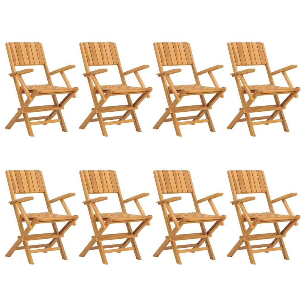 8-Piece Teak Wood Folding Garden Chair Set
