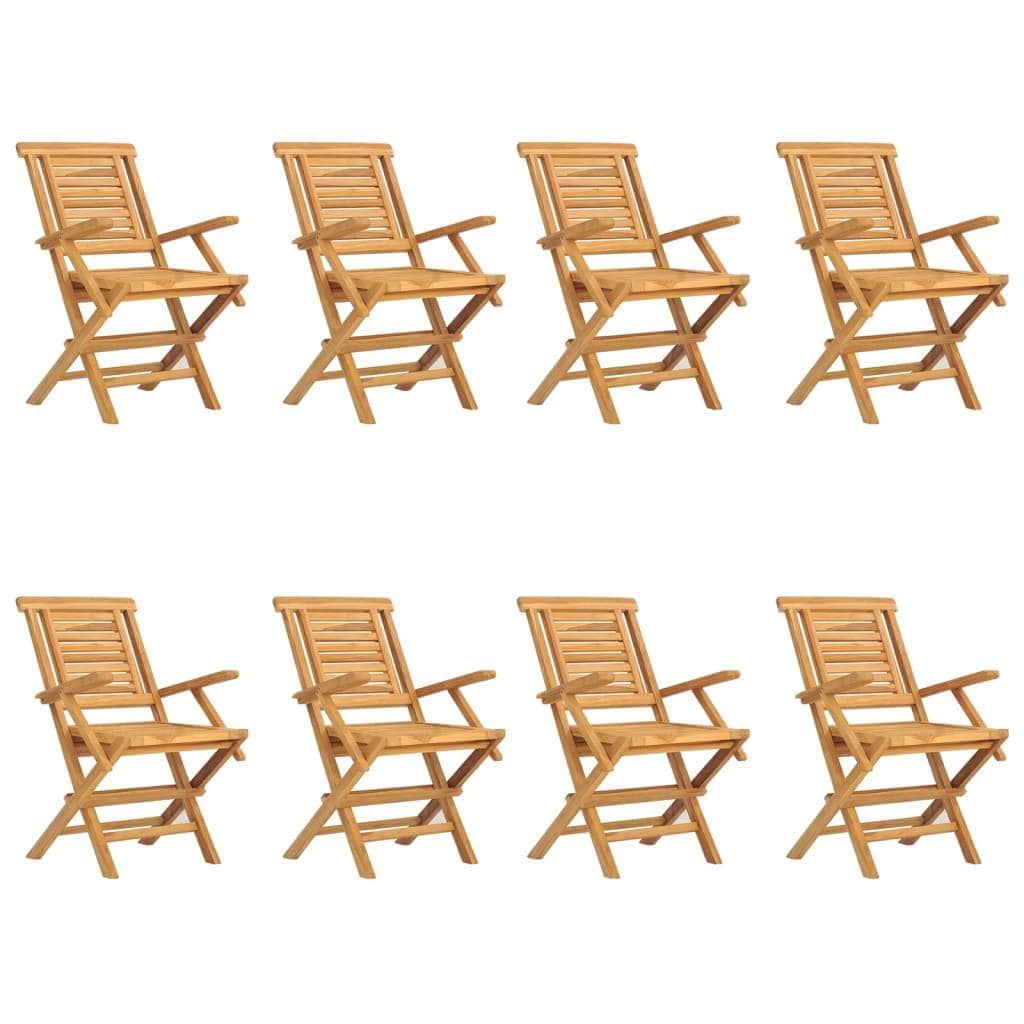 8-Piece Teak Wood Folding Garden Chairs
