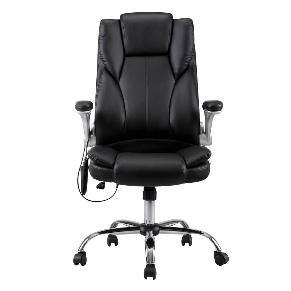 8 Point Massage Office Chair Pu Leather Black
