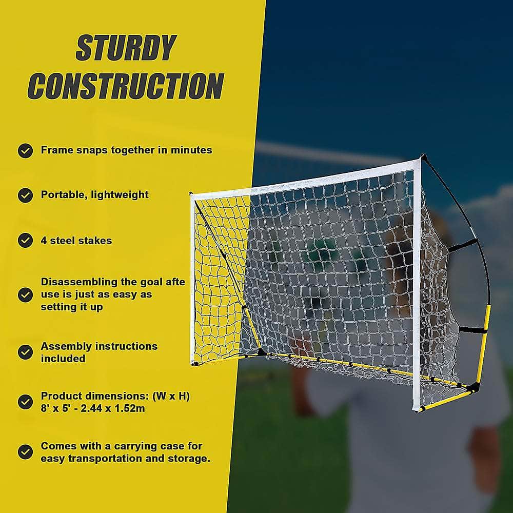 8' X 5' Soccer Football Goal Foot Portable Net Quick Set Up