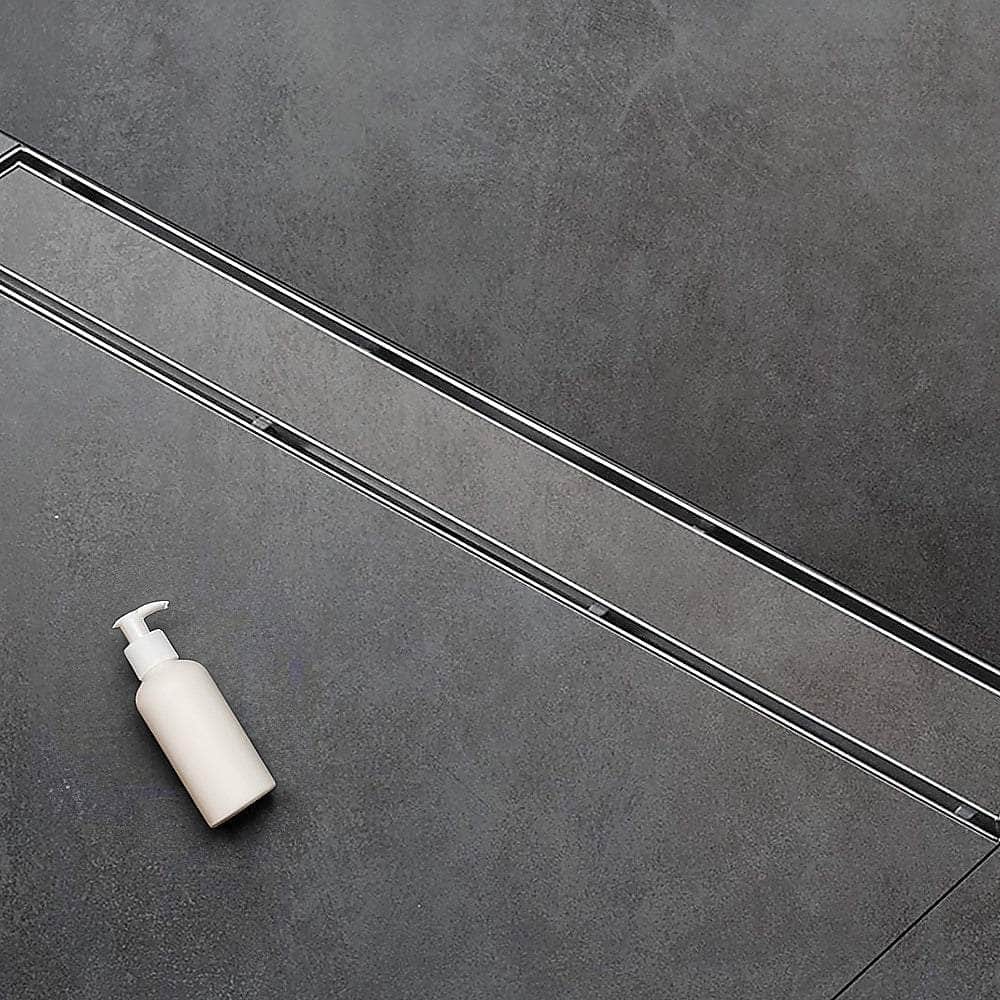 800Mm Tile Insert Shower Bathroom Stainless Steel Grate Drain W/Centre Outlet Floor Waste