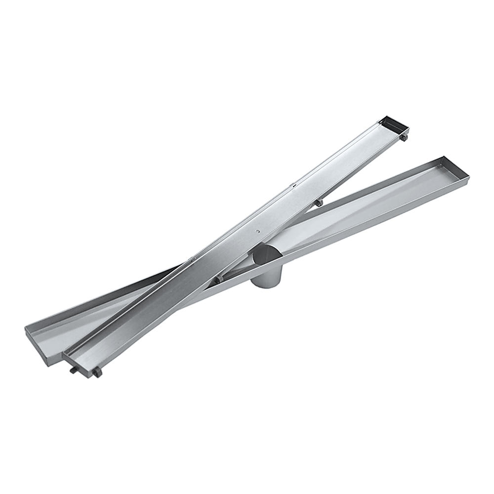 800Mm Tile Insert Shower Bathroom Stainless Steel Grate Drain W/Centre Outlet Floor Waste