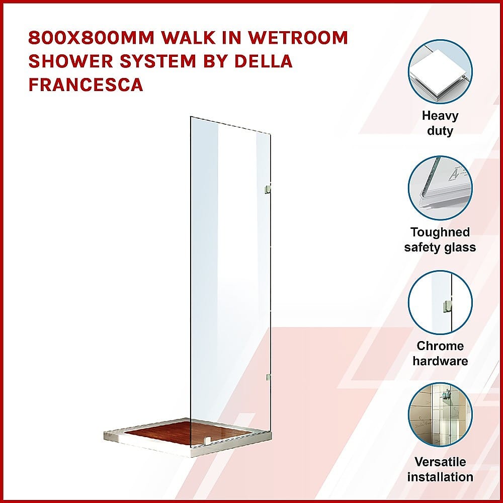 800x800mm Walk In Wetroom Shower System By Della Francesca