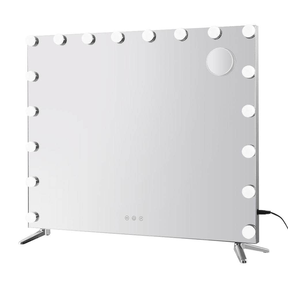 80x65cm Makeup Mirror Hollywood Vanity with LED Light Silver Legs