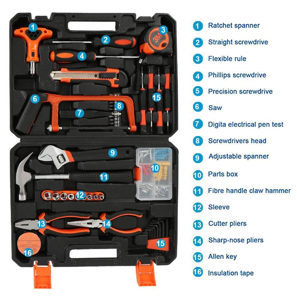 82 Pcs Household Hand Tools Set Hand Tool Kit