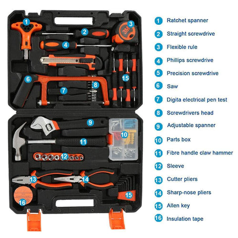 82 Pcs Household Hand Tools Set Hand Tool Kit