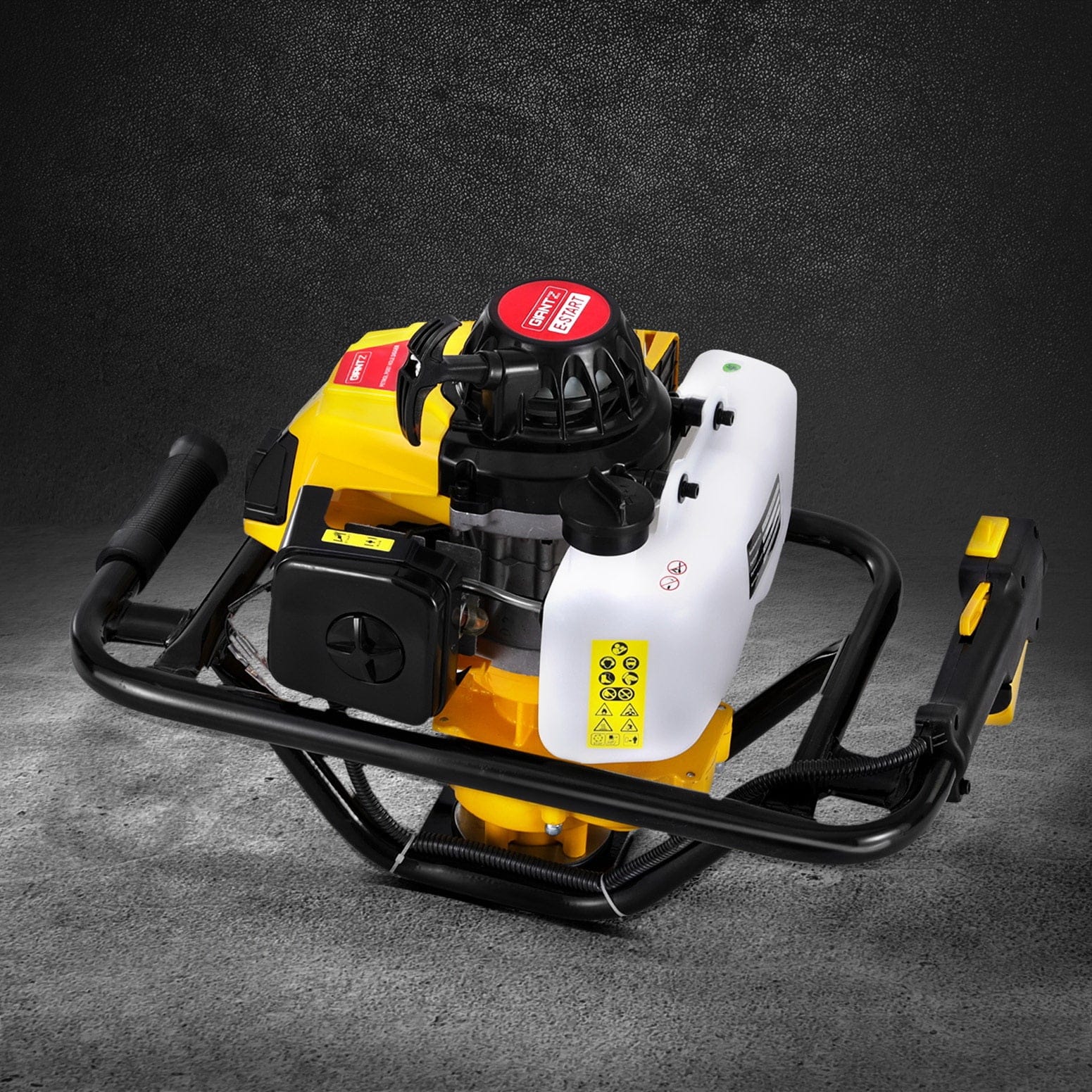 82Cc Post Hole Digger Motor Only Petrol Engine Yellow with Outdoor Power Equipment