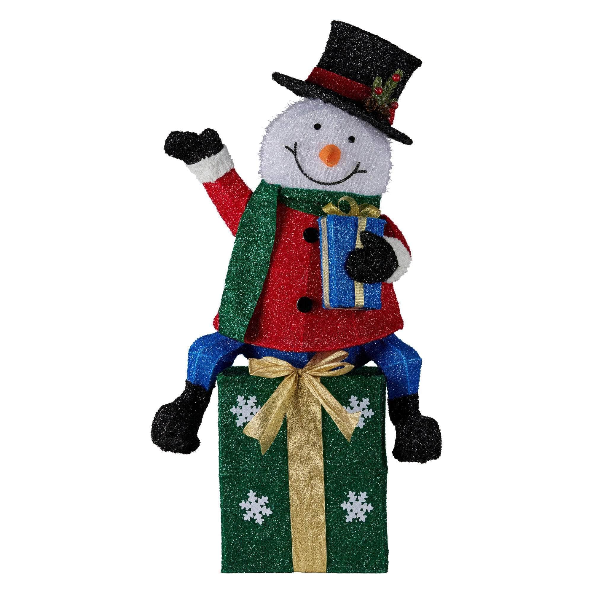 85cm Christmas Snowman On Presents Display with Lights | dsd