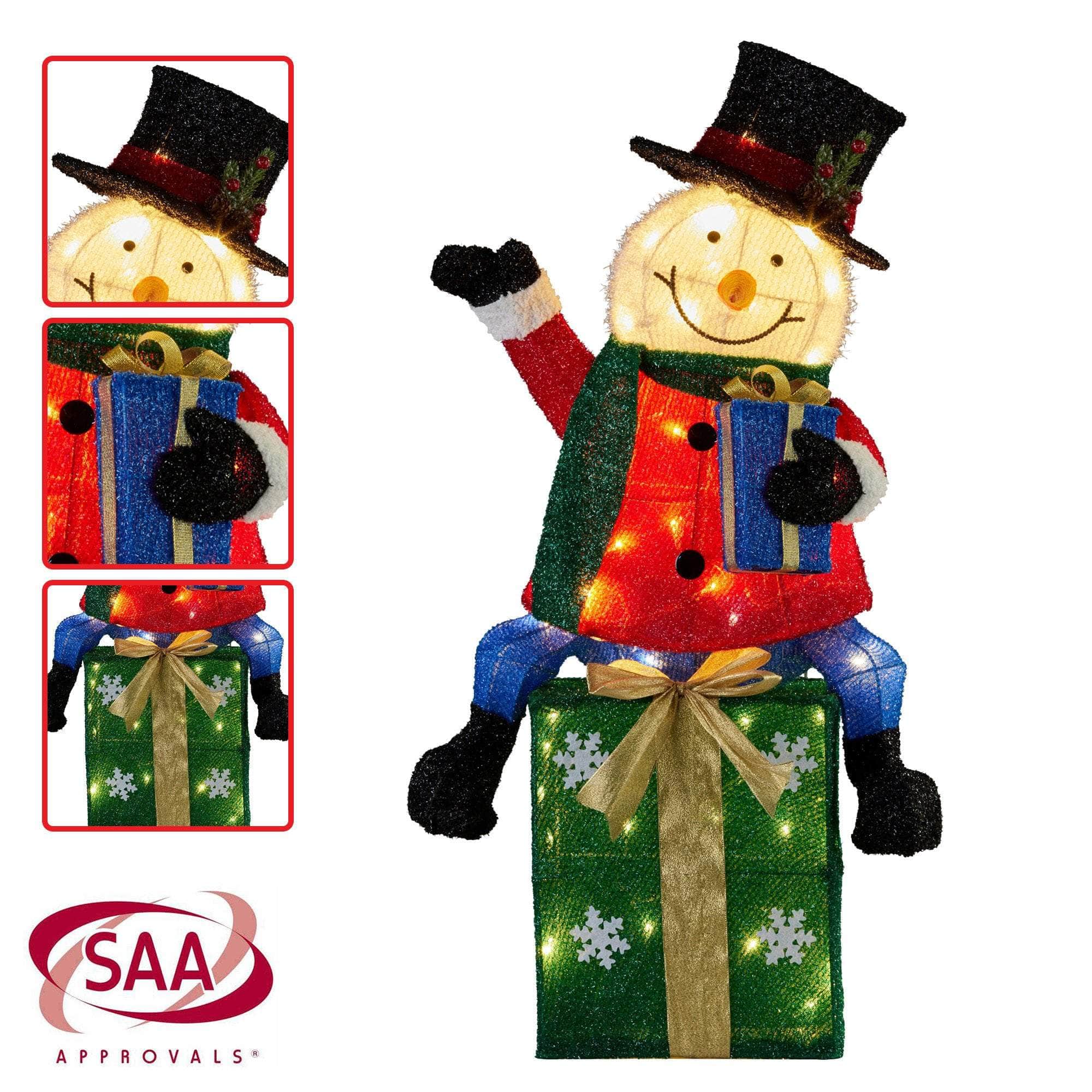85cm Christmas Snowman On Presents Display with Lights, dsd