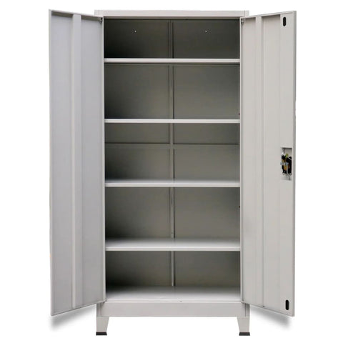 Office Cabinet with 2 Doors Steel Grey