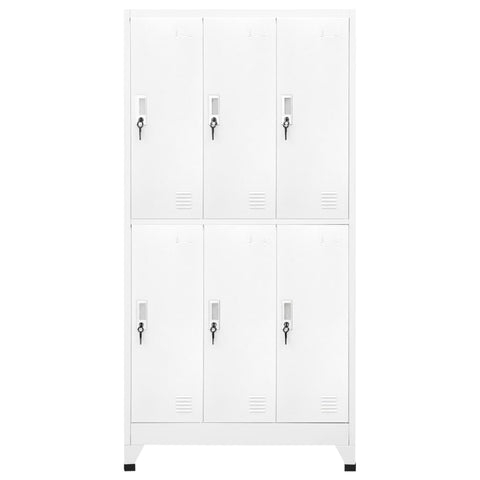 Locker Cabinet with 6 Compartments Steel Grey