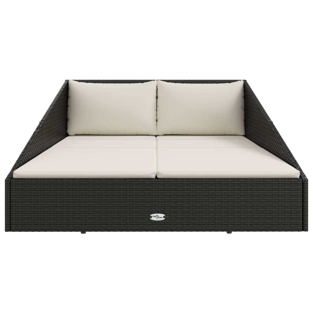 Garden Bed Black Poly Rattan