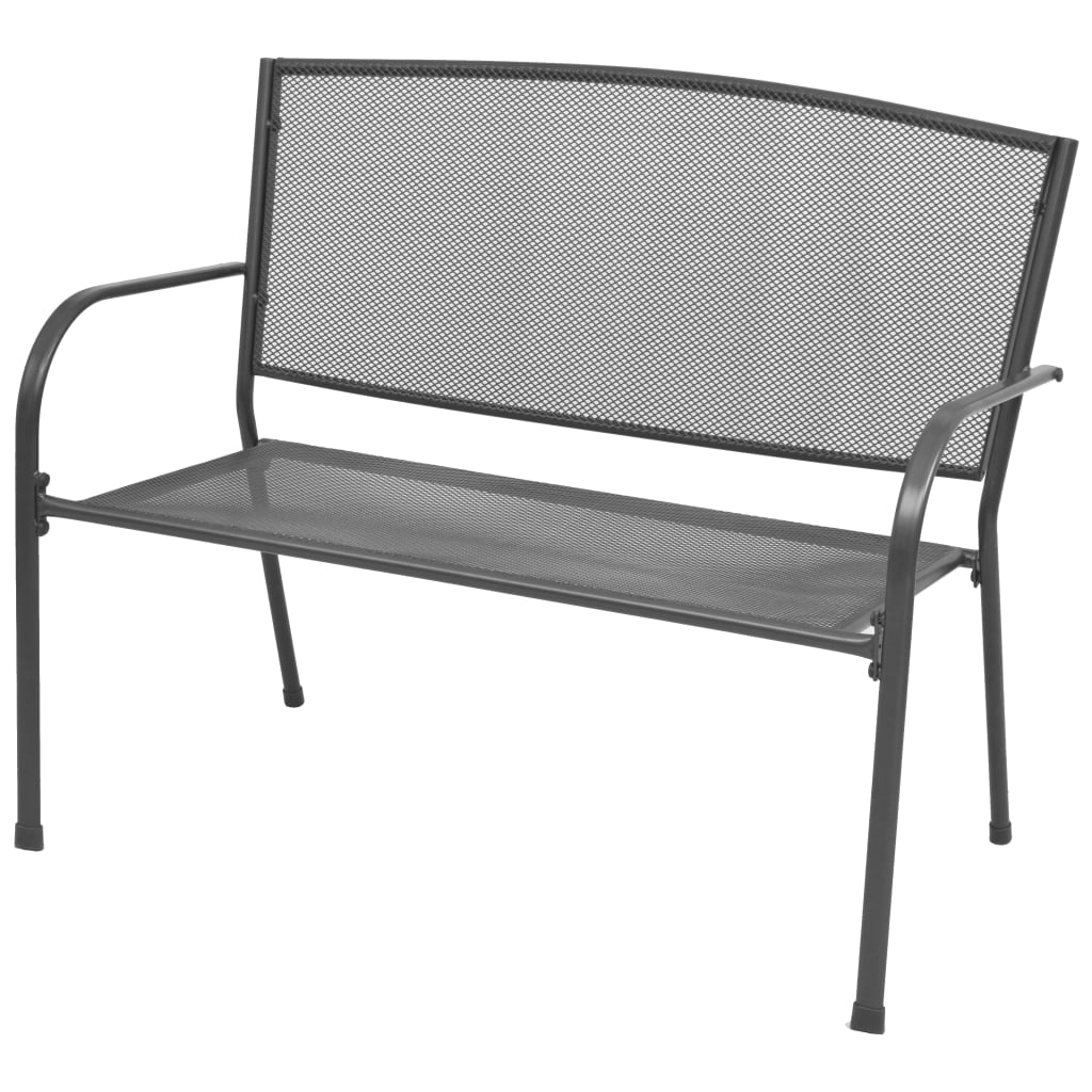 Garden Bench 108 cm Steel and Mesh Anthracite - Outdoor Benches