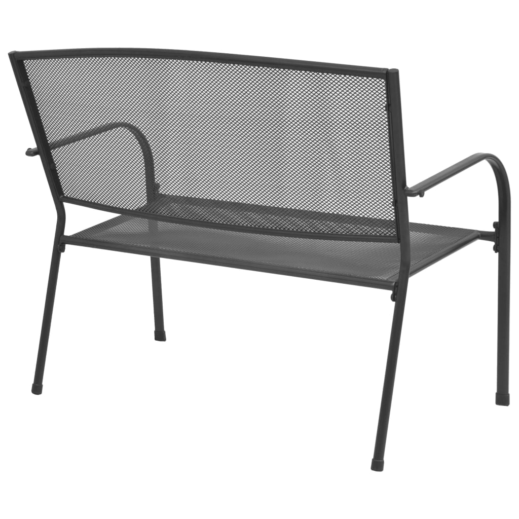 108 Cm - Garden Bench 108 cm Steel and Mesh Anthracite